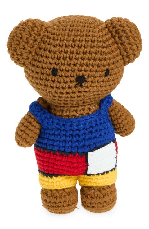 Boris & His Mondrian Overalls Crocheted Stuffed Animal