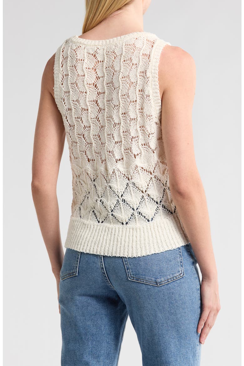 Tatiana Sleeveless Sweater, Alternate, color, IVORY SWEATER COTTON TAPE