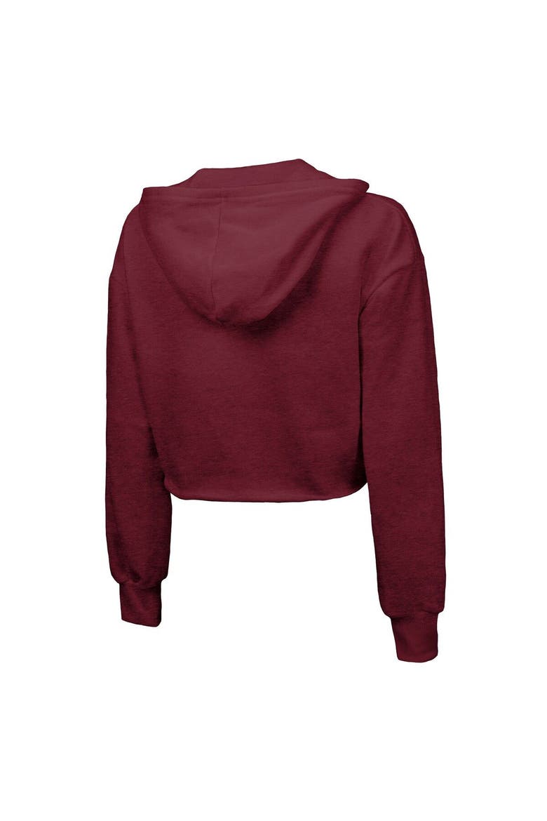 Women's Majestic Threads Burgundy Washington Commanders Bling Tri-Blend Cropped Pullover Hoodie, Alternate, color, Burgundy