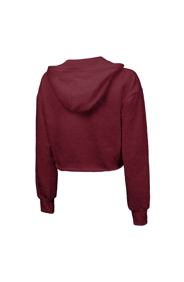 Majestic Threads Women's Majestic Threads Burgundy Washington Commanders Bling Tri-Blend Cropped Pullover Hoodie, Alternate, color, Burgundy