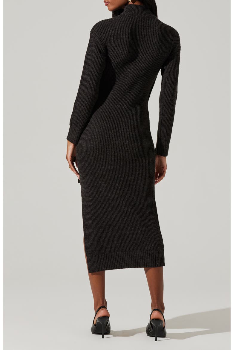 Audree Long Sleeve Wrap Sweater Dress, Alternate, color, CHARCOAL
