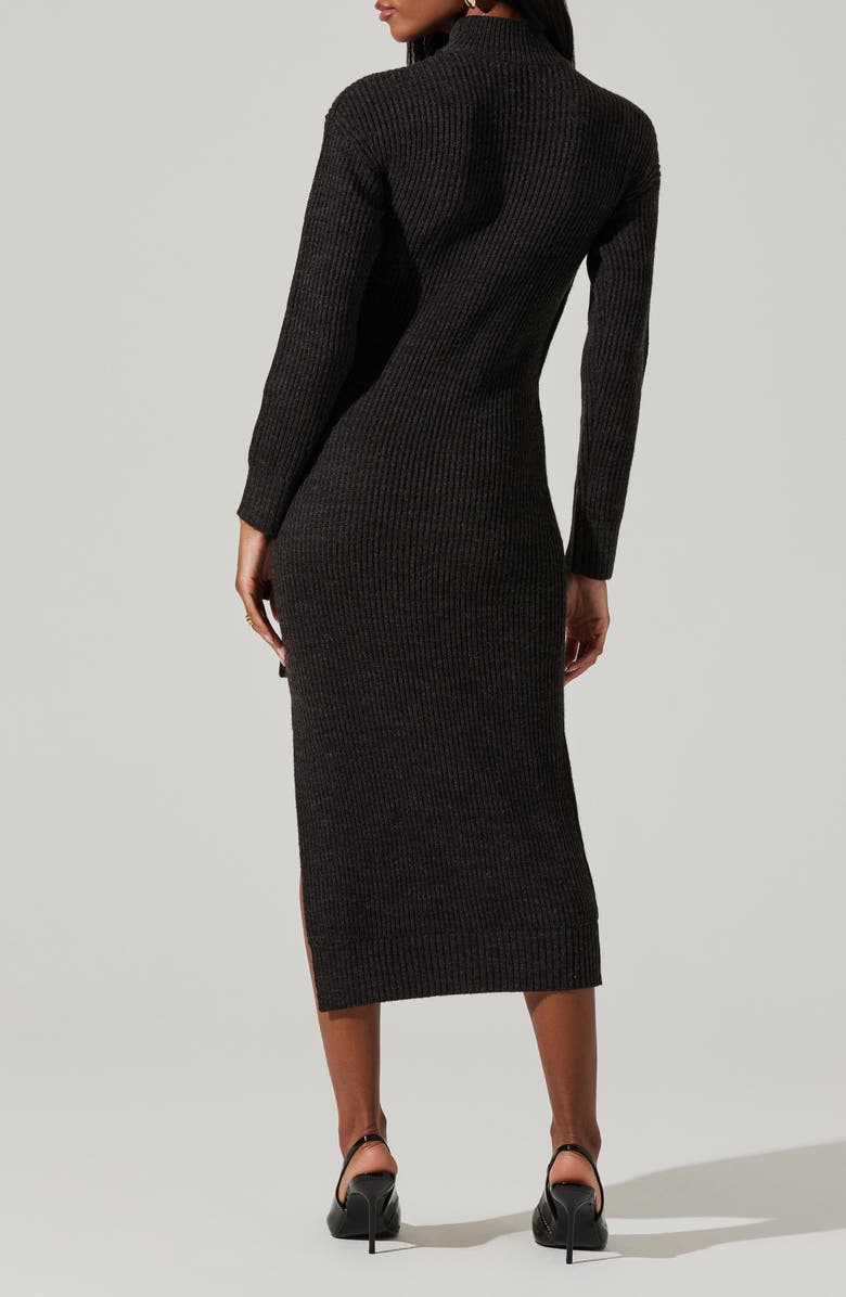 ASTR the Label Audree Long Sleeve Wrap Sweater Dress, Alternate, color, Charcoal