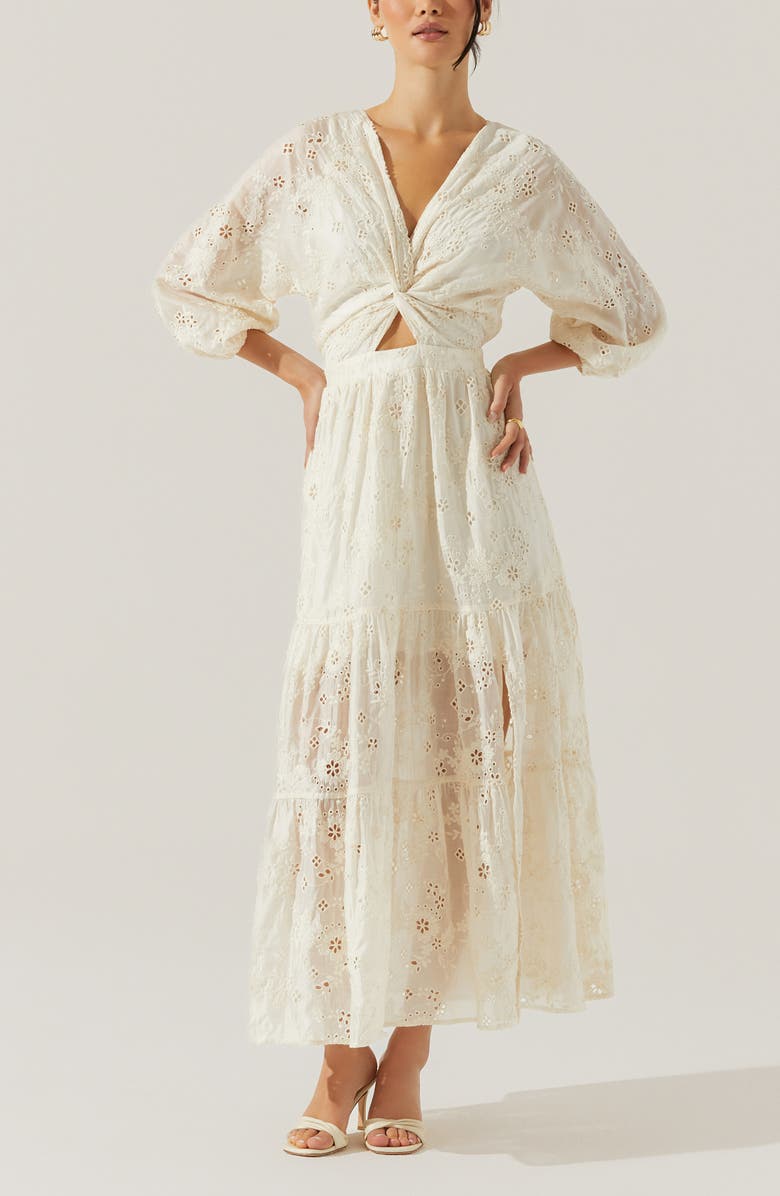 ASTR the Label Jesalyn Cutout Detail Eyelet Dress, Alternate, color,