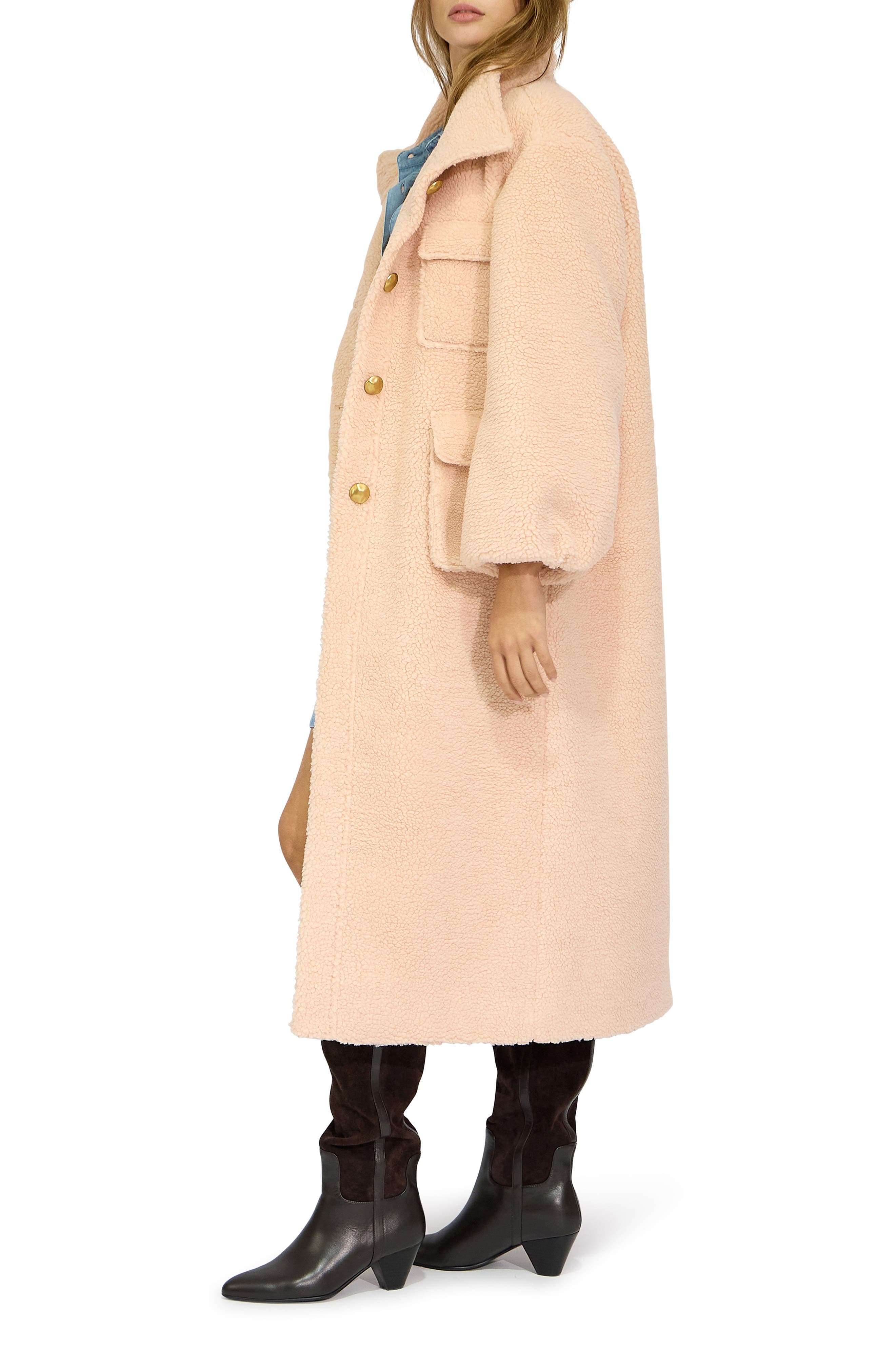 Belle & Bloom Cozy Nights Faux Shearling Bouclé Coat (Women ...