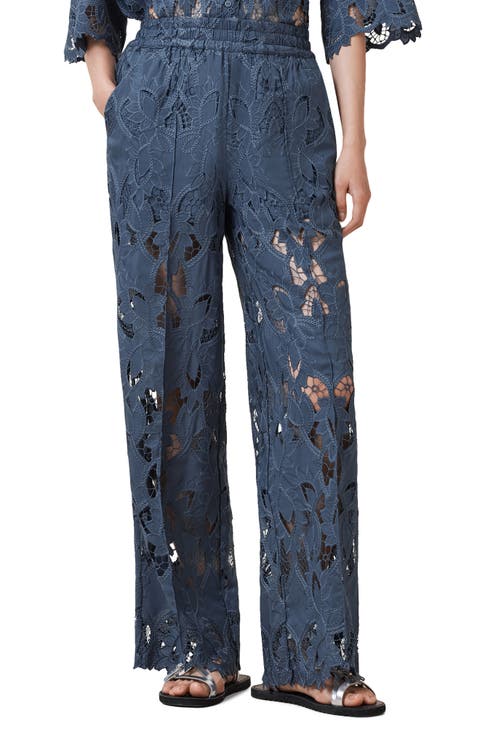 Charli Embroidered Wide Leg Pants