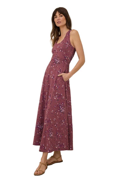 Organic Cotton Fit & Flare Open Back Maxi Dress