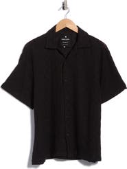 DENIM AND FLOWER Textured Diamond Camp Shirt
