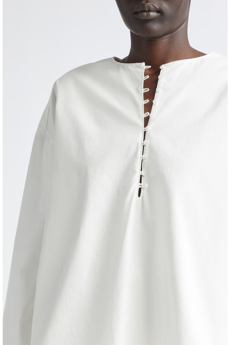 Marguerite Starched Cotton Poplin Top, Alternate, color, IVORY