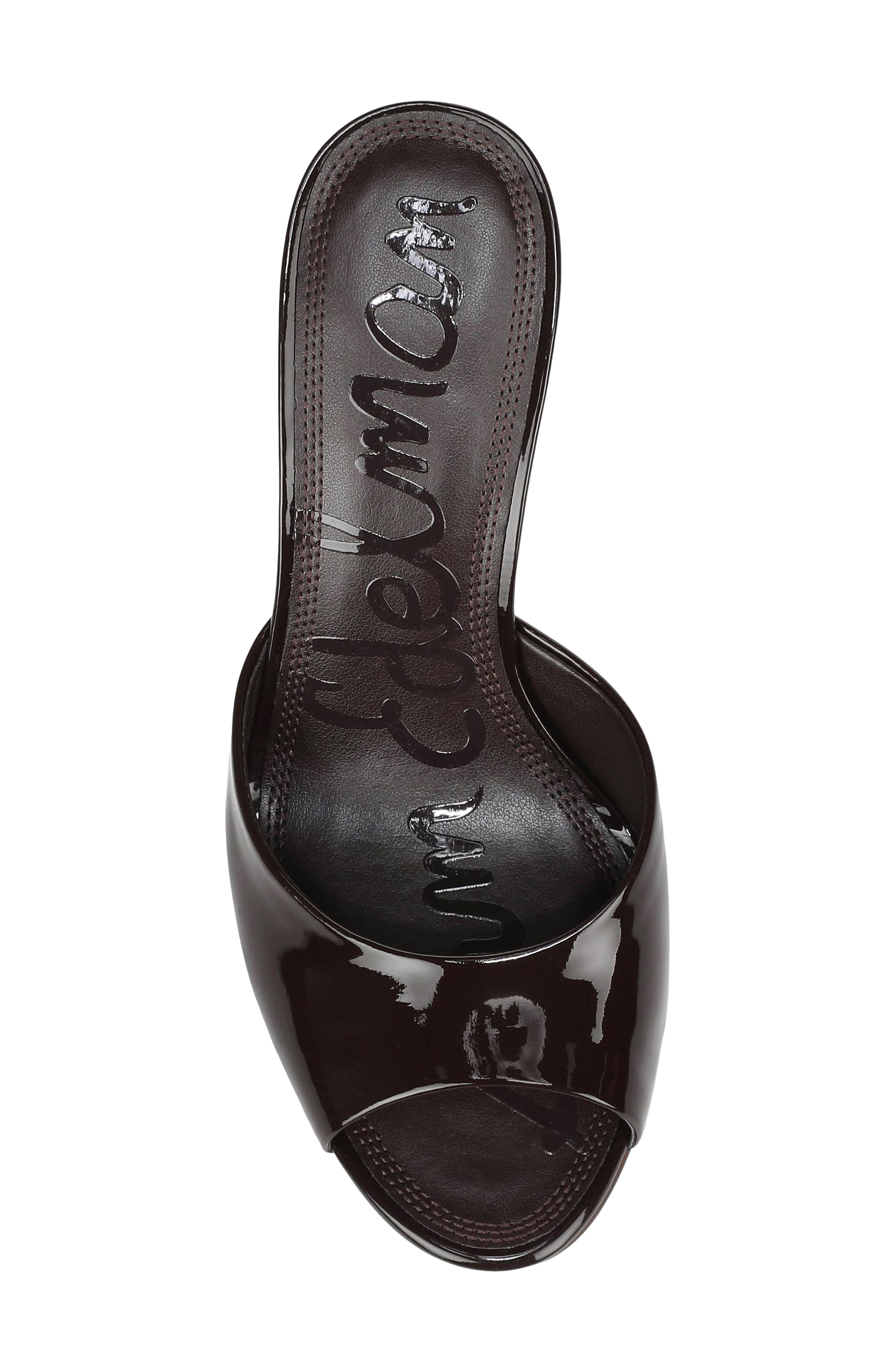 Jeanie Slide Sandal, Alternate, color, RICH CHOCOLATE PATENT