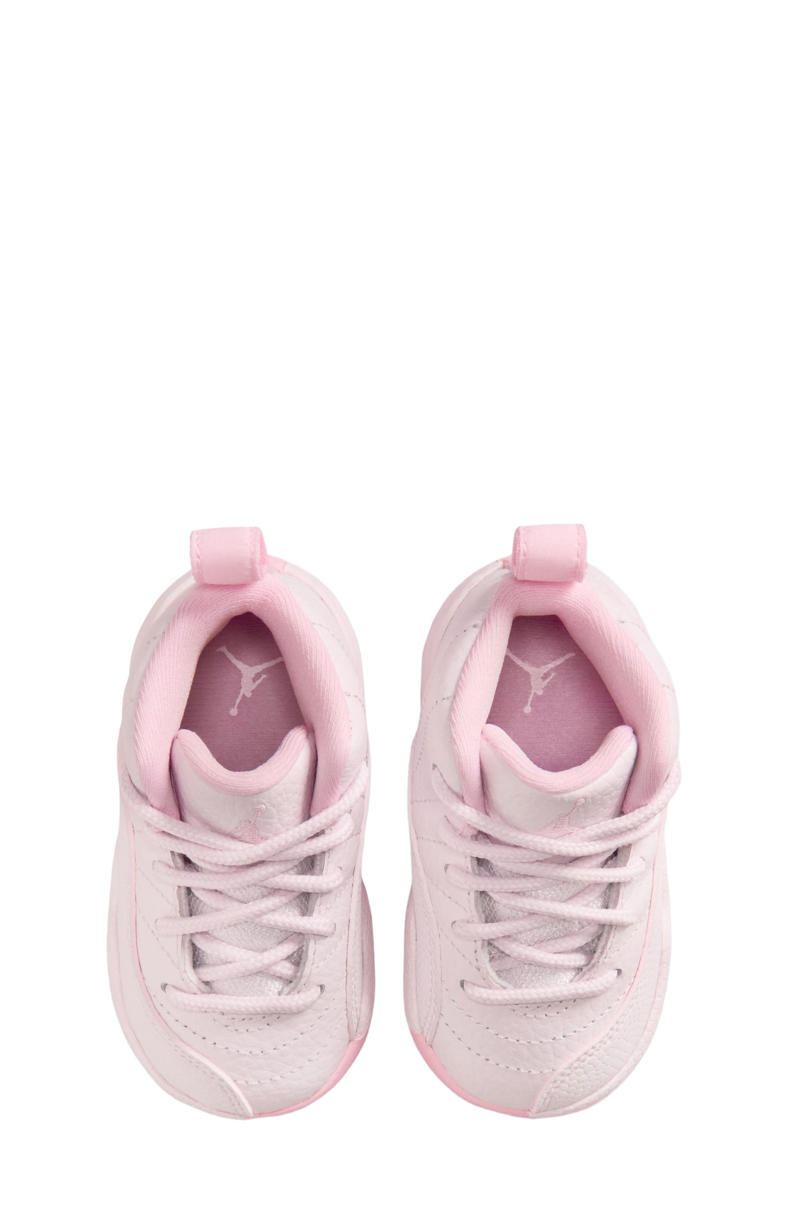 Jordan Kids' Air Jordan 12 Retro Basketball Shoe, Alternate, color, Pearl Pink / Medium Soft Pink