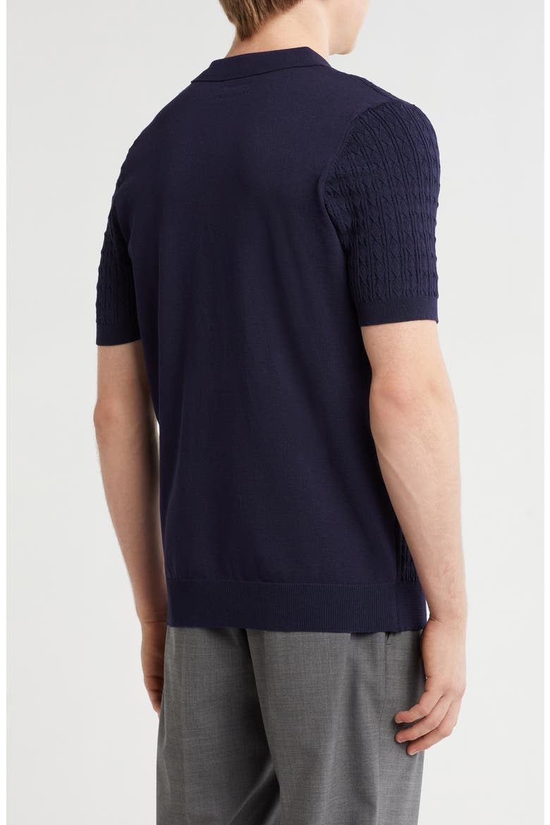 Textured Sweater Knit Polo, Alternate, color, NAVY