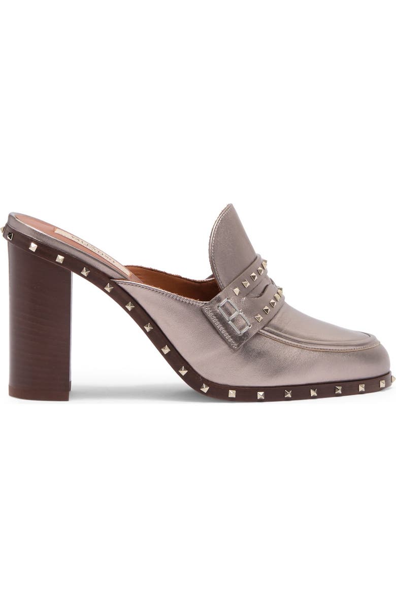 Valentino Garavani Penny Slot Strap Pyramid Stud Block Heel Mucle, Alternate, color,