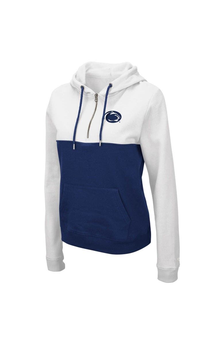COLOSSEUM Women's Colosseum White/Navy Penn State Nittany Lions Aidan Lightweight Half-Zip Hoodie, Alternate, color, White