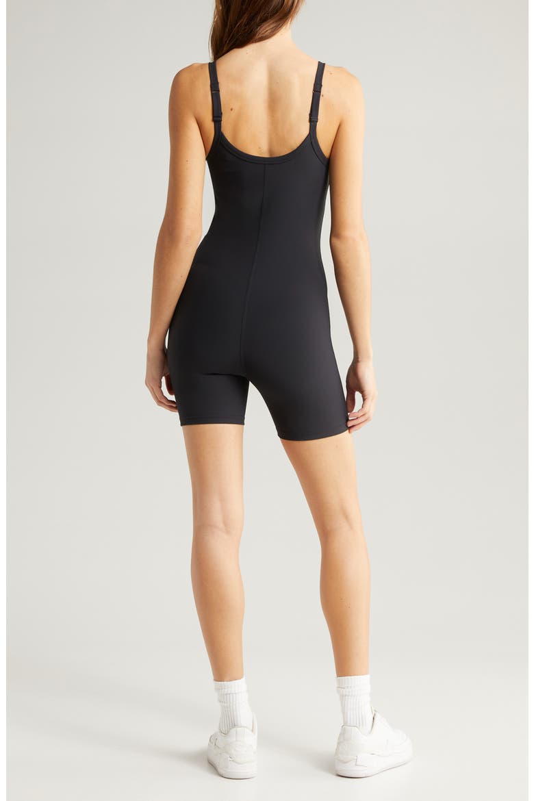 Luxe Rib Bike Short Romper, Alternate, color, BLACK
