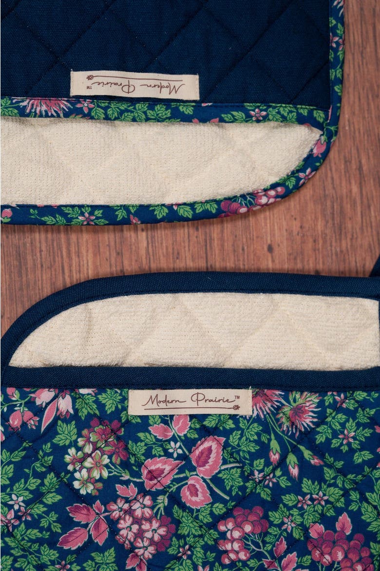 Prairie Essentials Pocket Potholders in Navy, Set of 2, Alternate, color, Navy