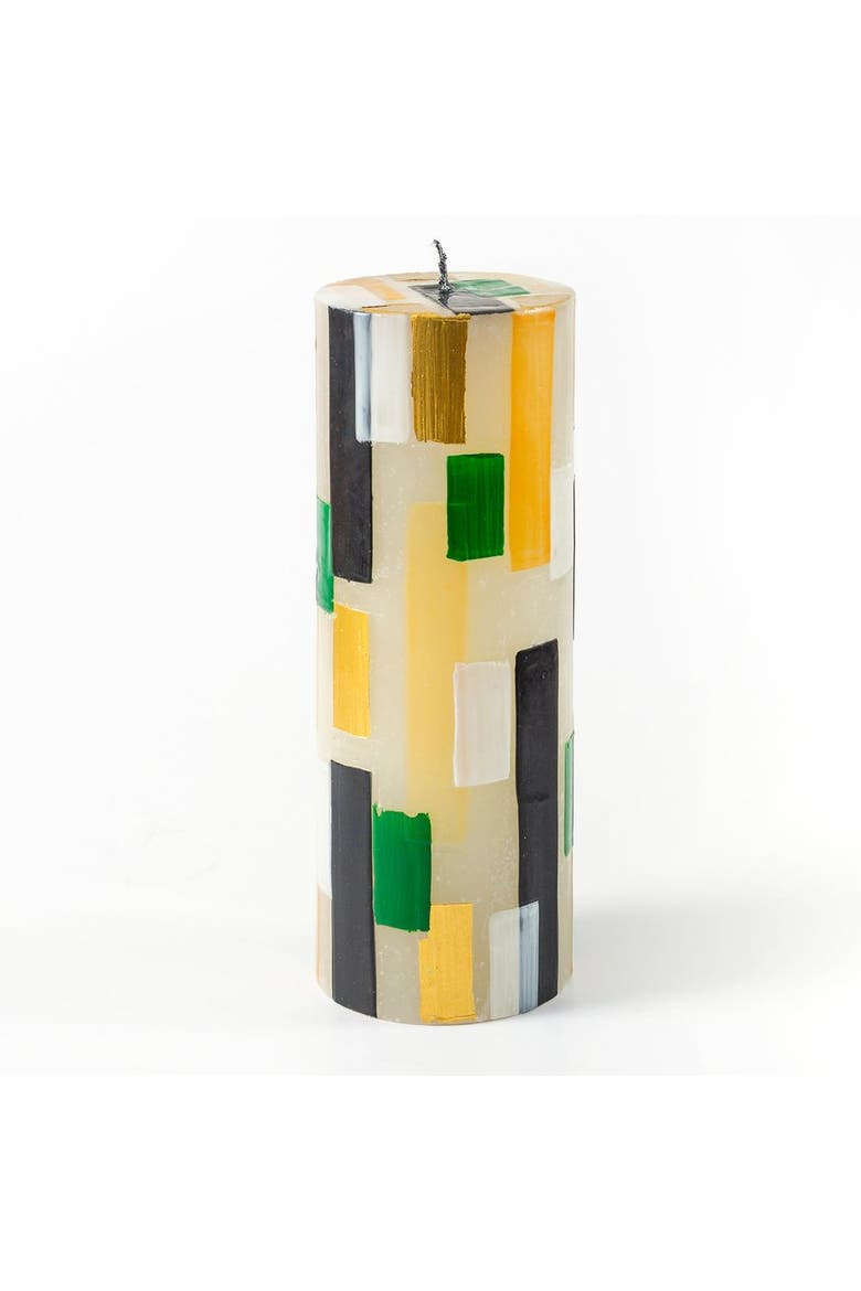 Klimt Painted Pillar Candle, Main, color, Gold - 3x8"