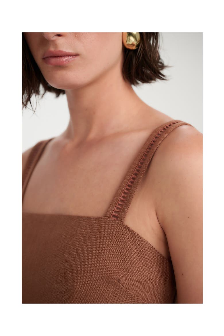 Resort Embroidered Crop Top Cover-Up, Alternate, color, Brown