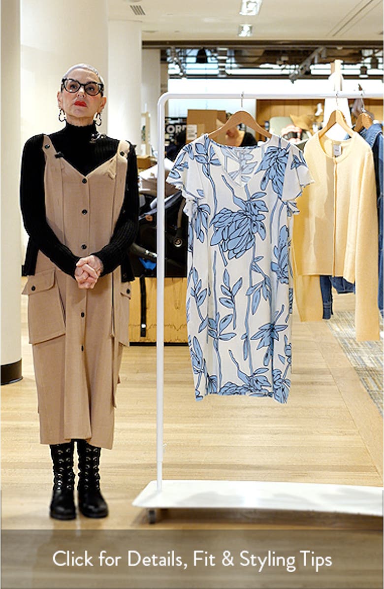 Jemma Floral Print Flutter Sleeve Shift Dress, sales video thumbnail