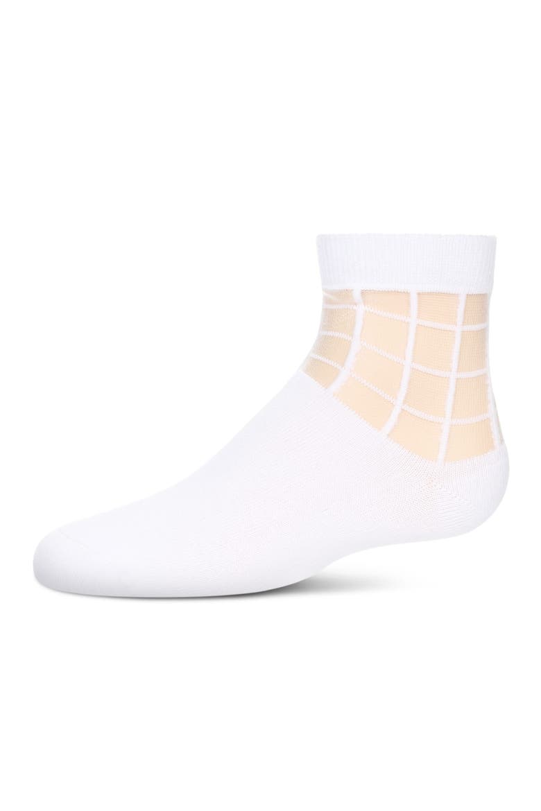 Window Pane Sheer Socks, Main, color, White