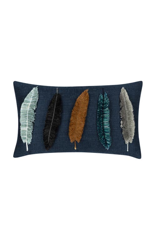 Elaine Smith Believe Handmade Feather Embroidered Applique Indoor & Outdoor Accent Pillow