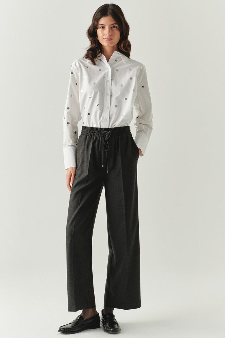 Livia Drawstring Wide Leg Pants, Alternate, color, GREY