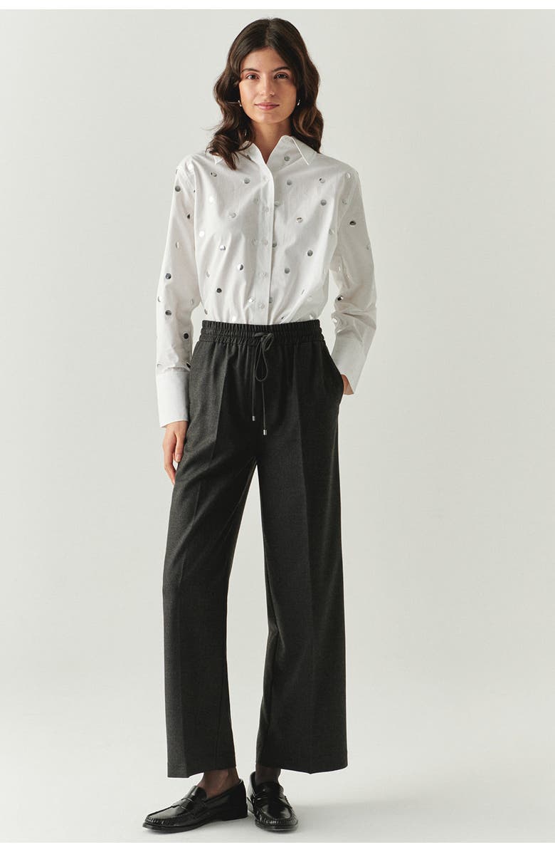 Exquise Livia Drawstring Wide Leg Pants, Alternate, color, Grey