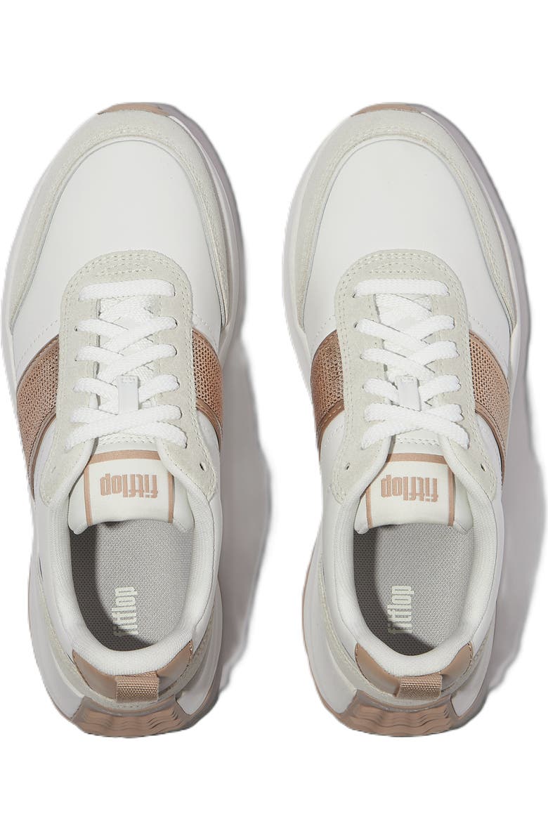 FitFlop F Mode Flow Sequin Flatform, Alternate, color, Urban White/Classic Beige