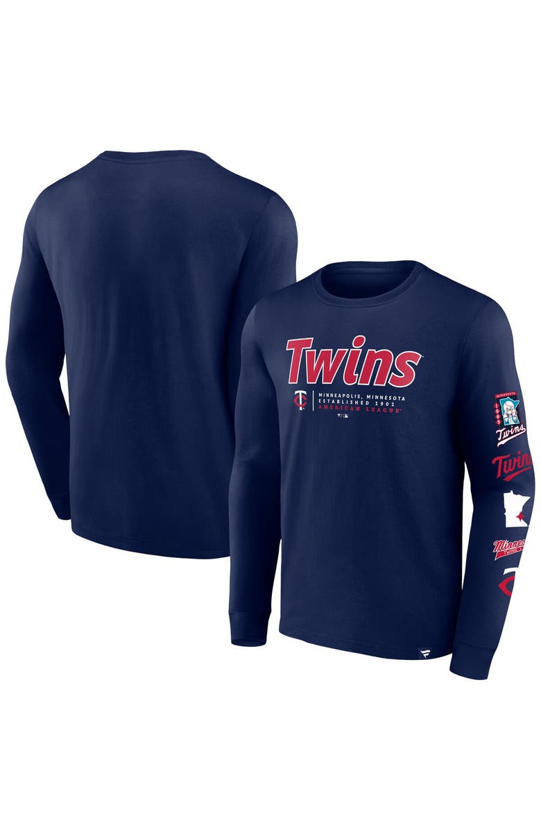 FANATICS Men's Fanatics Branded Navy Minnesota Twins Strike the Goal Long Sleeve T-Shirt, Main, color, Navy