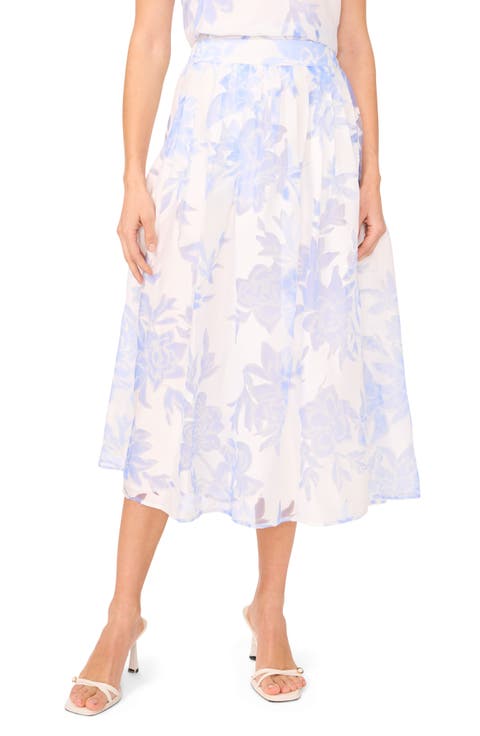 Floral A-Line Midi Skirt