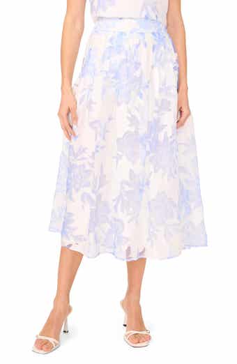 Halogen® Floral A-Line Midi Skirt