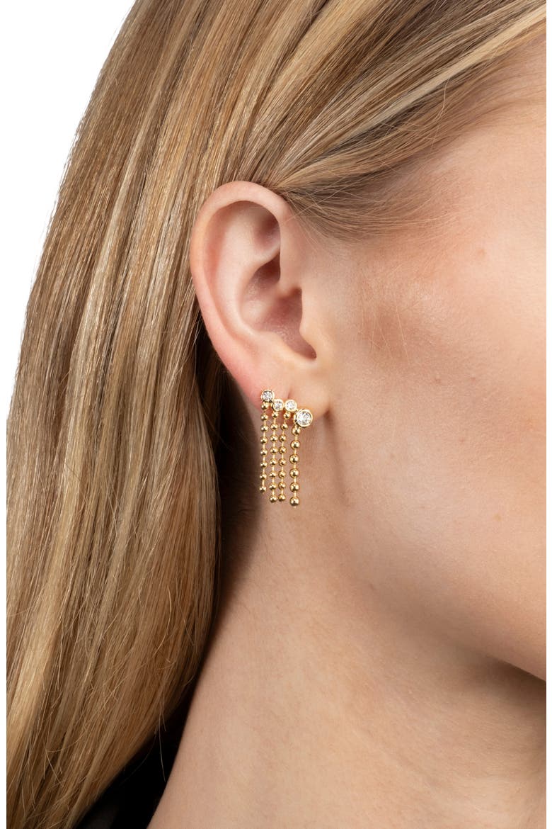 Asterales Cubic Zirconia Bubble Fringe Climber Earrings, Alternate, color, STONES