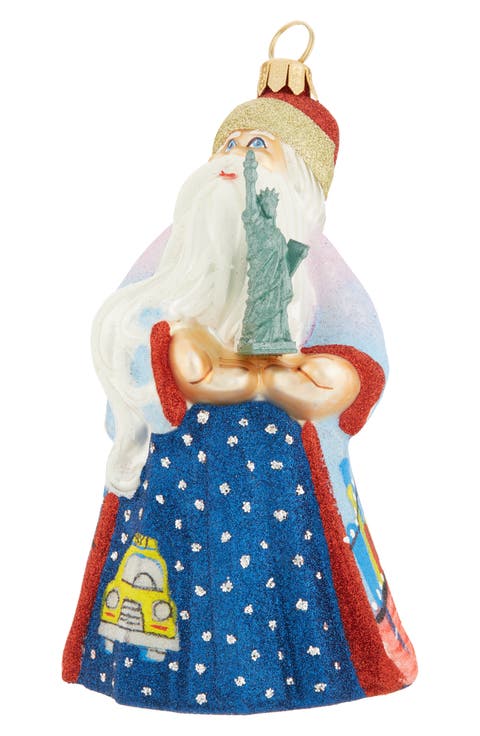 Glitterazzi New York Santa Glass Ornament