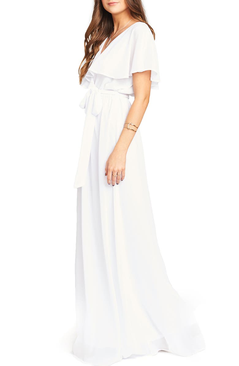 Show Me Your Mumu Audrey Ruffle Wrap Front Gown, Alternate, color,