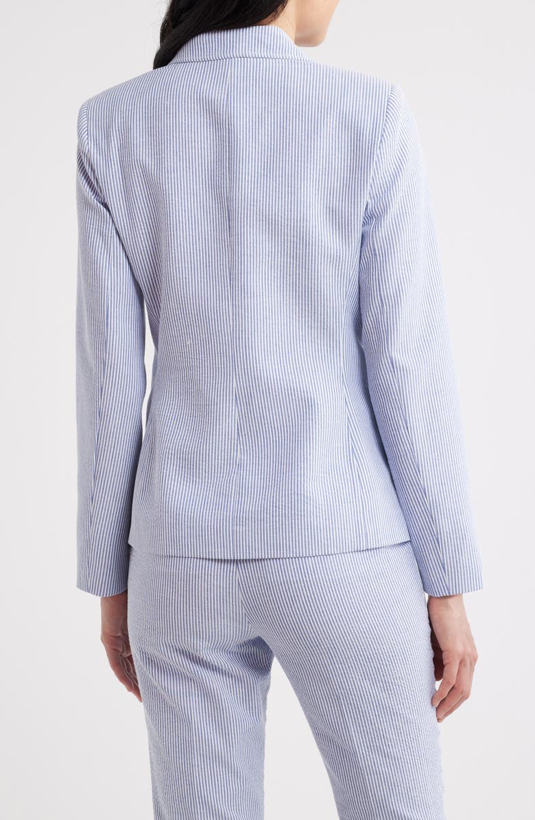 Tahari ASL Seersucker Blazer, Alternate, color, Navy Ivory