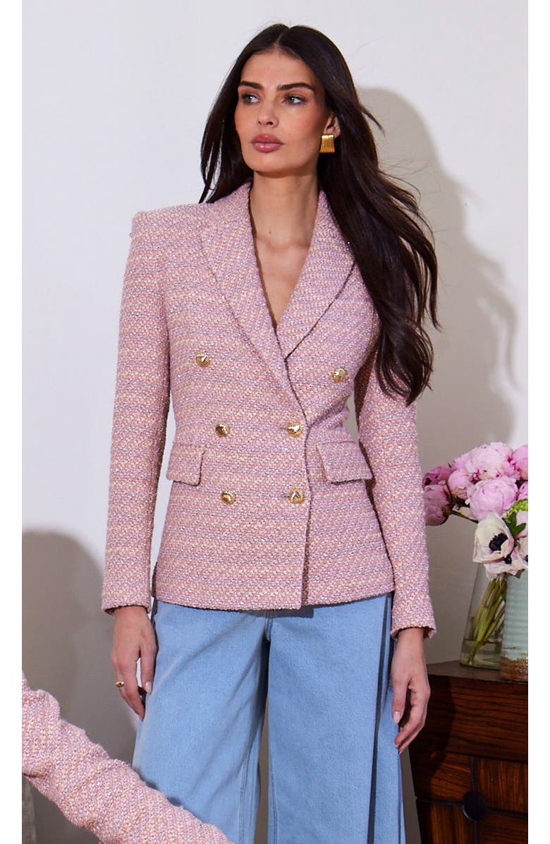 Generation Love Arielle Tweed Blazer, Alternate, color, Pink