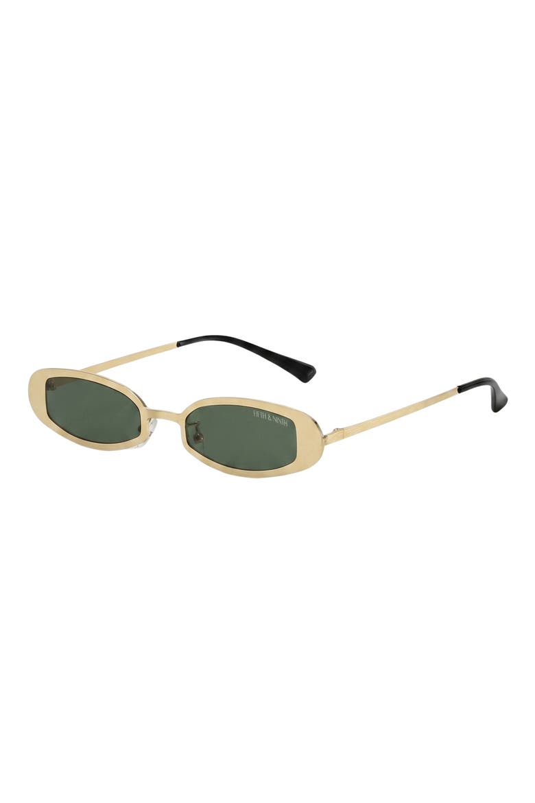Sable 51mm Oval Sunglasses, Alternate, color, GOLD/ GREEN