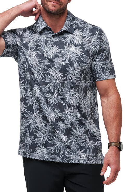 Sea Journey Leaf Print Stretch Polo