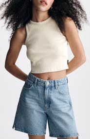 Brooklyn Industries Crop Cotton Rib Tank Top