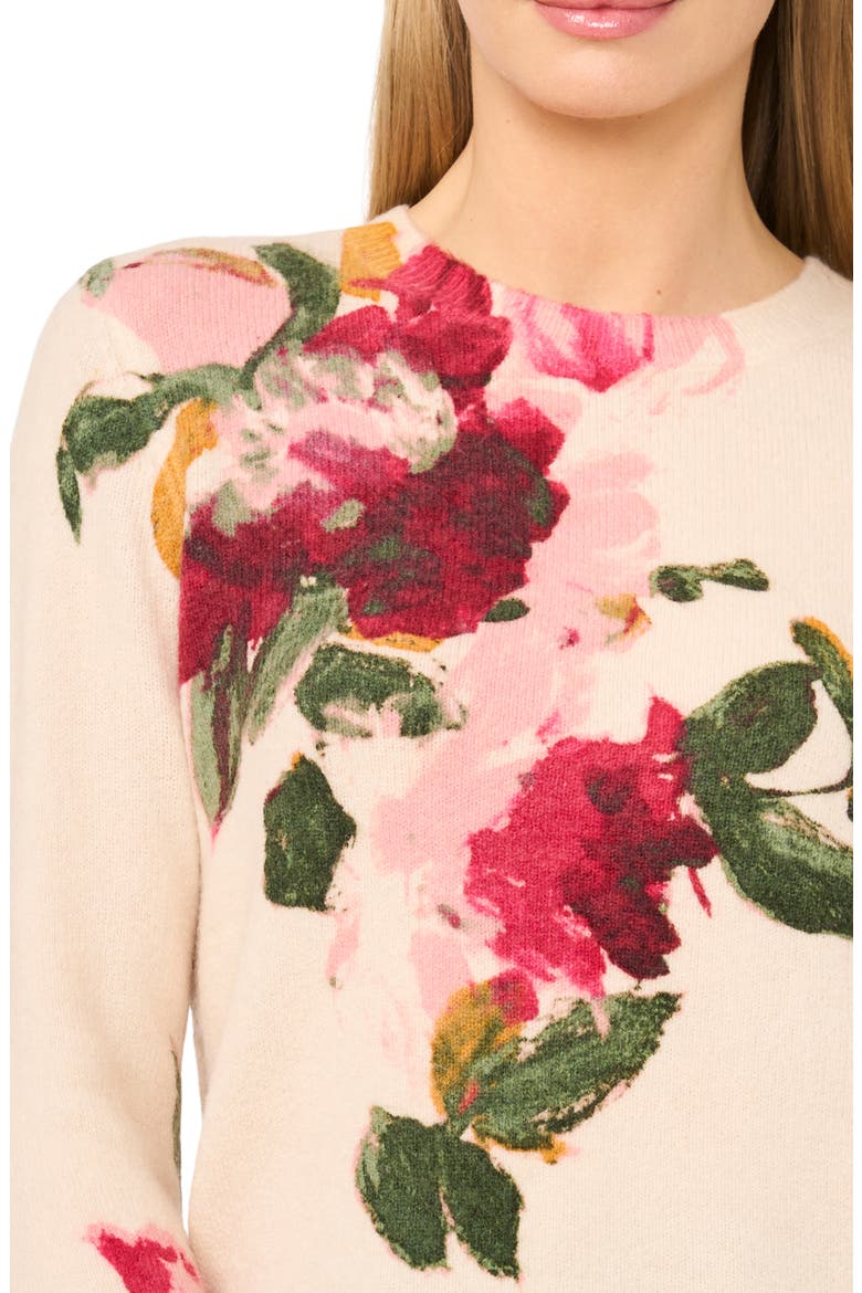 Floral Crewneck Sweater, Alternate, color, PINK TINT