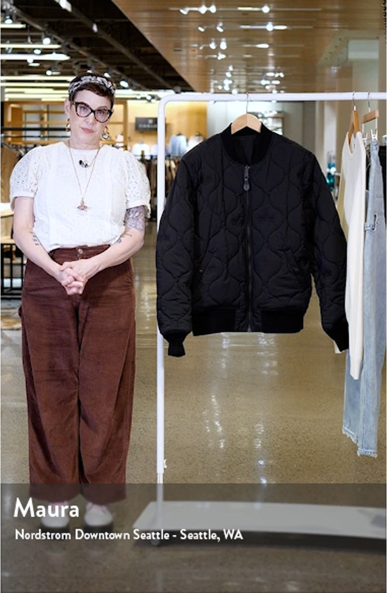 Reversible Onion Quilted Bomber Jacket, sales video thumbnail