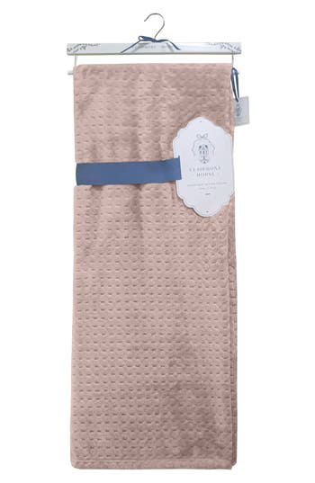 Artisan 34 Solid Textured Square Throw Blanket In Pink