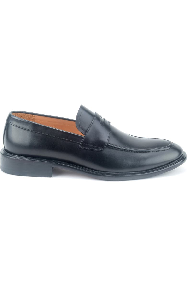 Warfield & Grand Savoy Apron Toe Penny Loafer, Alternate, color, Black