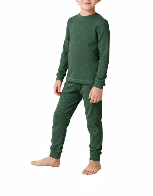 City Threads Kids'  Boys Soft & Cozy Thermal Long Johns 2-piece Set In Green