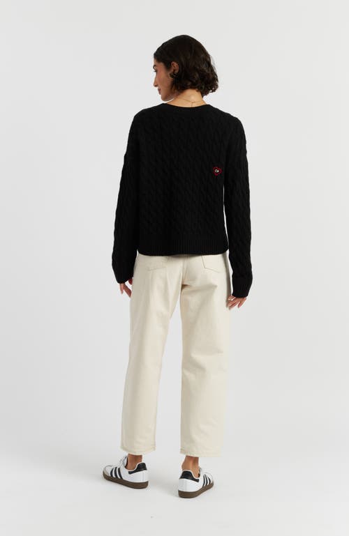Chinti & Parker Wool Cashmere Snoopy Cable Sweater In Black