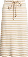 Caslon® Straight Fit Stripe Knit Midi Skirt