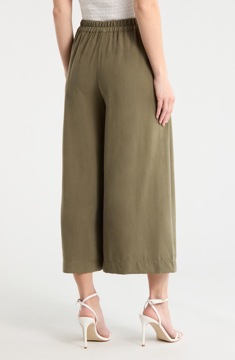 MAX STUDIO Brushed Twill Culottes, Alternate, color, Sage