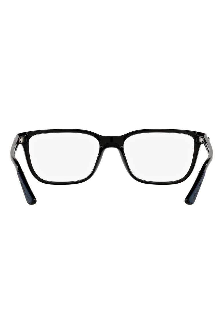 56mm Rectangular Optical Glasses, Alternate, color, BLACK / DEMO LENS