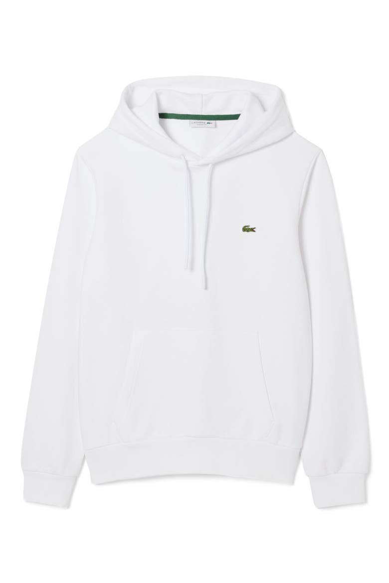 Lightweight Cotton Fleece Pullover Hoodie, Main, color, WHITE