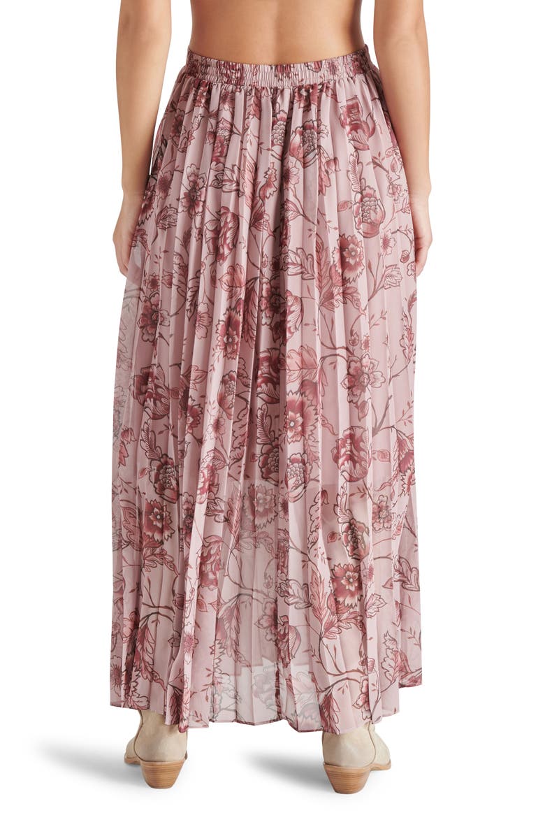 Steve Madden Coppola Floral Pleated Maxi Skirt, Alternate, color, Blush