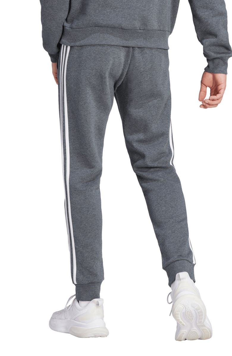 adidas Essentials Fleece Tapered Joggers, Alternate, color, Dark Grey Heather